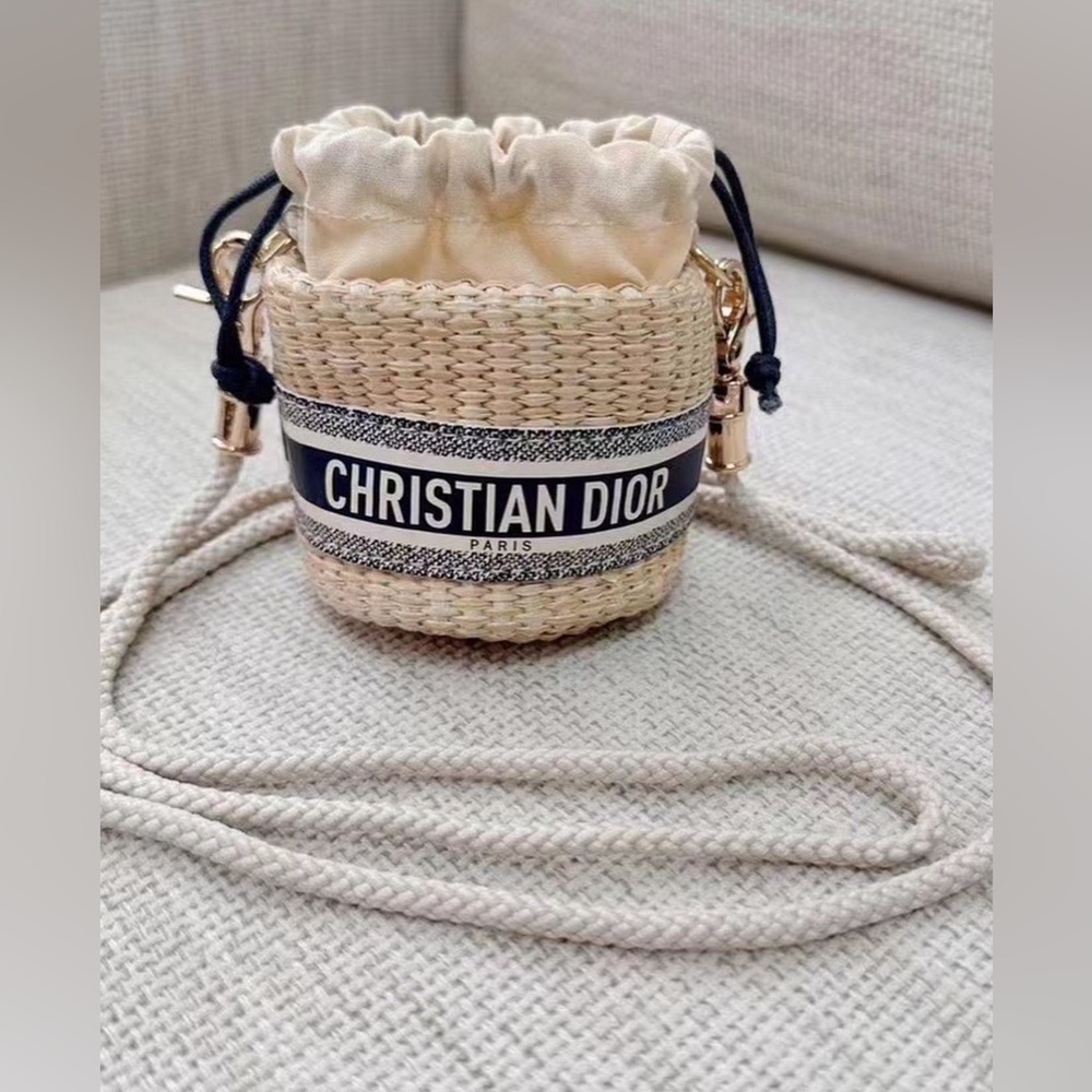 DIOR Beauty VIP Mini Bucket Straw Crossbody Bag